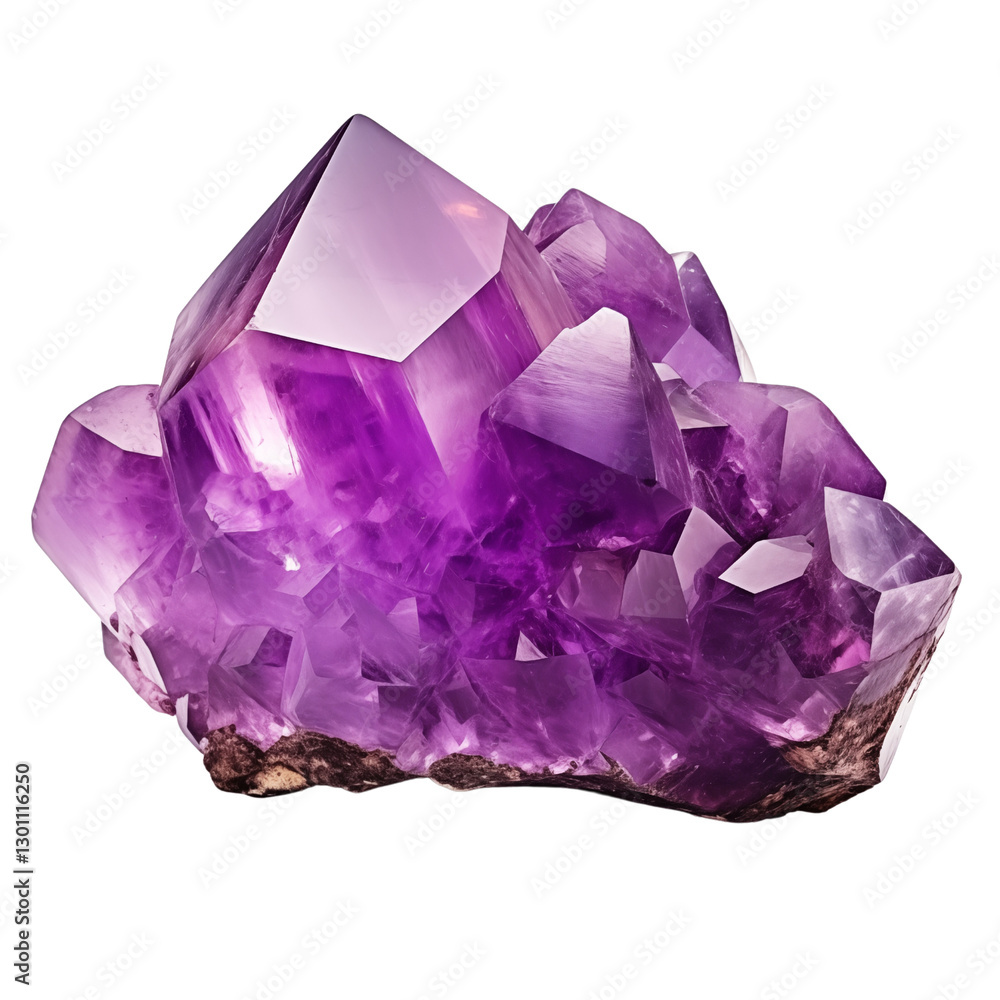 Fototapeta premium Amethyst Gemstone PNG Cutout, Transparent Background, High-Definition