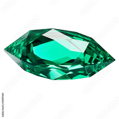 Emerald Gemstone PNG Cutout, Transparent Background, High-Definition