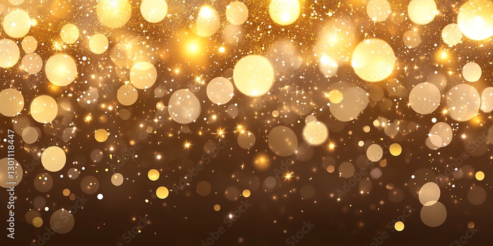 Sparkling Golden Bokeh Lights Background Festive Holiday Design Sparkling Golden Bokeh Lights Background Festive Holiday Design