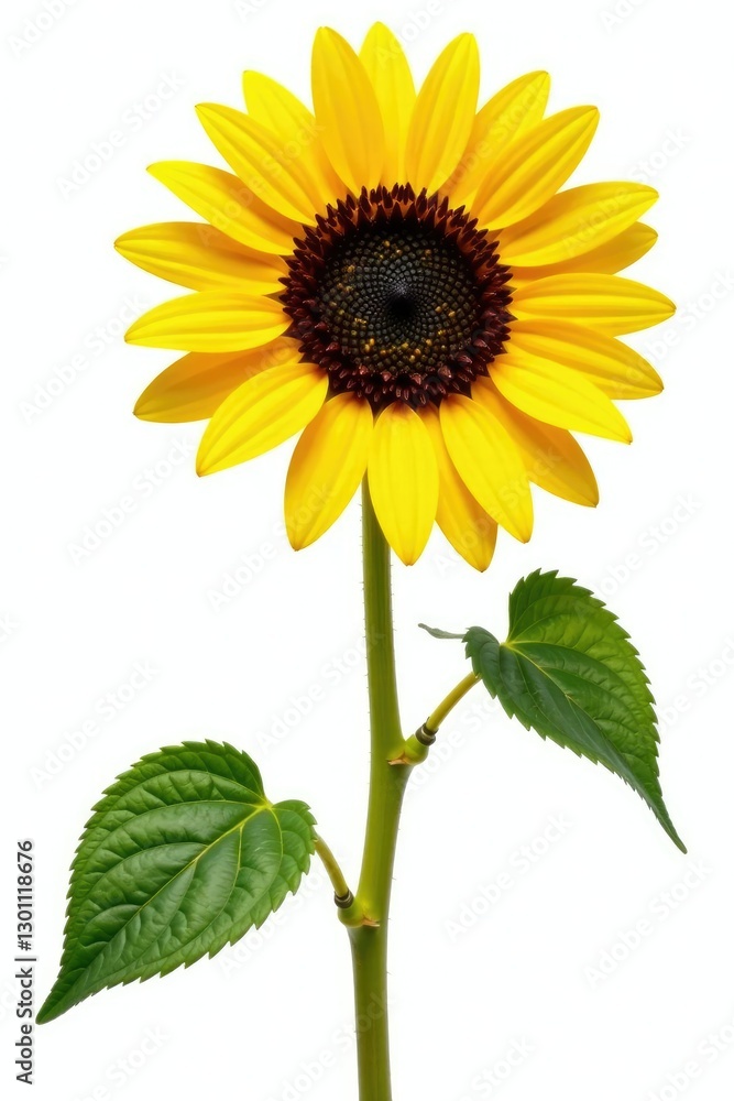 Obraz premium Golden Sunflower isolated on white background, sunflower, isolation