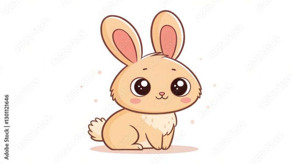 A simple and adorable bunny doodle drawn with soft, rounded lines, giving it a cute and playful appearance A simple and adorable bunny doodle drawn with soft, rounded lines, giving it a cute and playful appearance