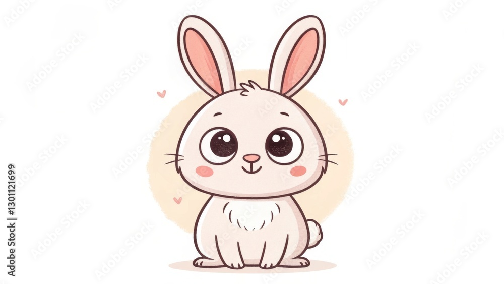 A simple and adorable bunny doodle drawn with soft, rounded lines, giving it a cute and playful appearance A simple and adorable bunny doodle drawn with soft, rounded lines, giving it a cute and playful appearance