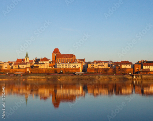 Wallpaper Mural Panorama Torunia, zimowego, słonecznego poranka. Panorama of Torun - Vistula river, Poland	 Torontodigital.ca