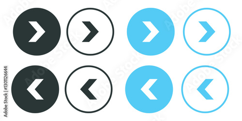 swipe right and let arrow icon set vector on white background