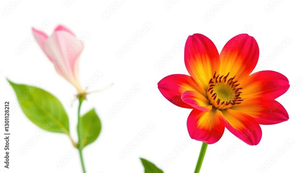 A single, vibrant bloom isolated against a pure white backdrop, wallpaper, flower A single, vibrant bloom isolated against a pure white backdrop, wallpaper, flower