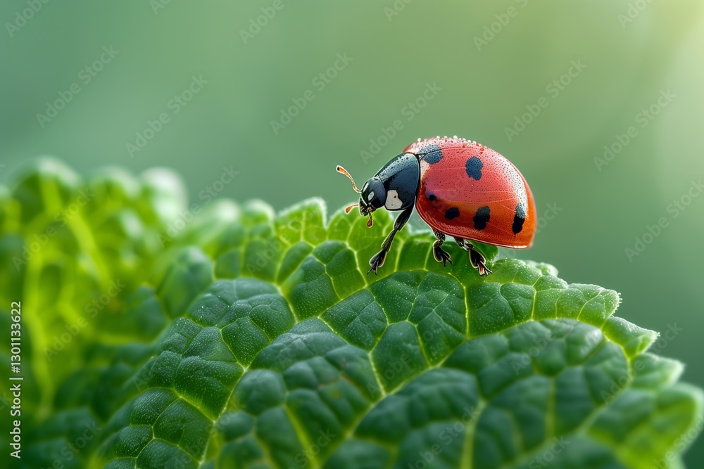 A close-up of a ladybug resting on a green leaf, illustrating nature's beauty and the importance of biodiversity. A close-up of a ladybug resting on a green leaf, illustrating nature's beauty and the importance of biodiversity.