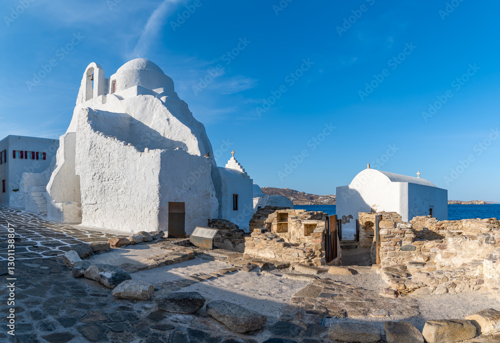 Church of Panagia Paraportiani (Our Lady of the Side Gate) Mykonos Town Chora, Greek island.
