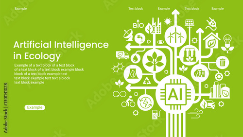 AI Energy Technologies. Ecology with artificial intelligence. Energy revolution.