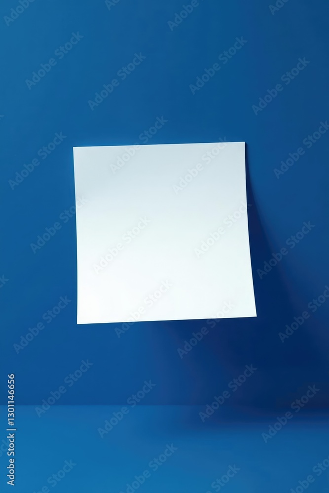 White paper plane suspended in the air on a dark blue background, plane, emptiness, space White paper plane suspended in the air on a dark blue background, plane, emptiness, space