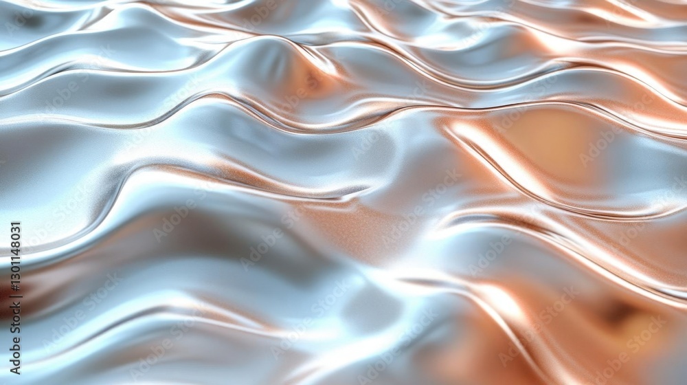 Fototapeta premium Abstract Rippled Metallic Surface Texture