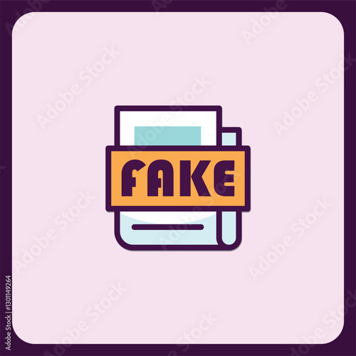 Fake News Icon Design, Misinformation Alert, False Information Symbol