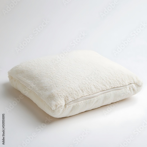 Stylish white pillow asset on white background in-house furniture item cozy living room environment