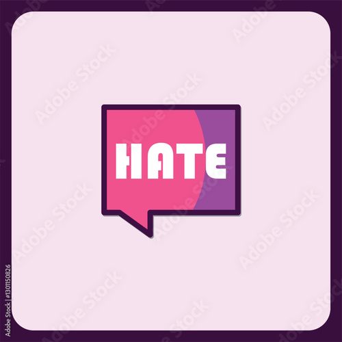 Hate Speech Bubble Icon Design, Social Media Warning