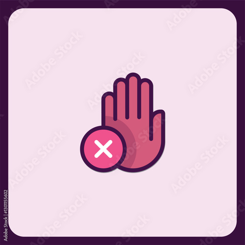 Hand Gesture Icon, Reject, Deny, Cancel, No Entry