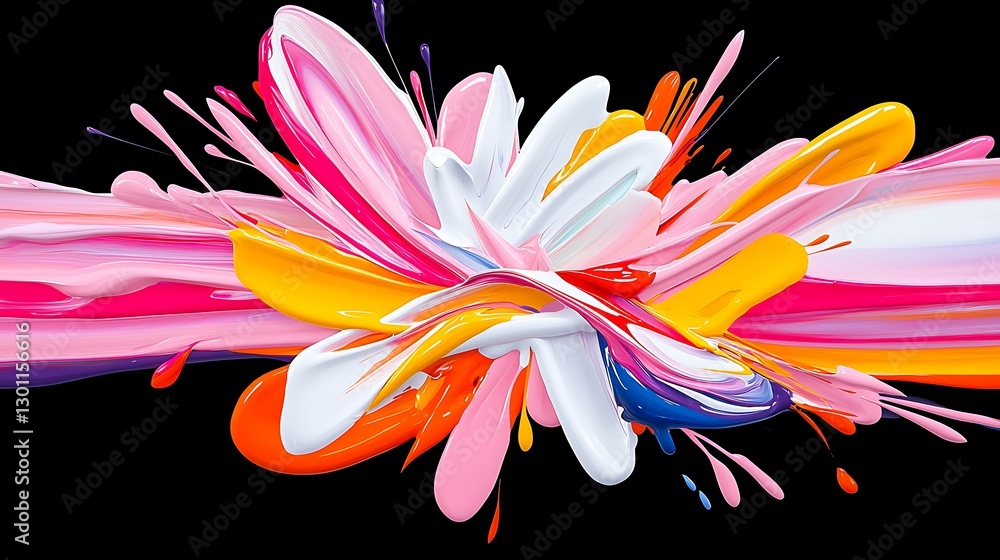 Fototapeta premium Abstract Colorful Expressive Painting with Vibrant Brushstrokes