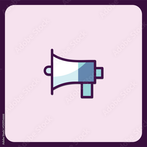 Modern Megaphone Announcement Icon Design for Website or Application