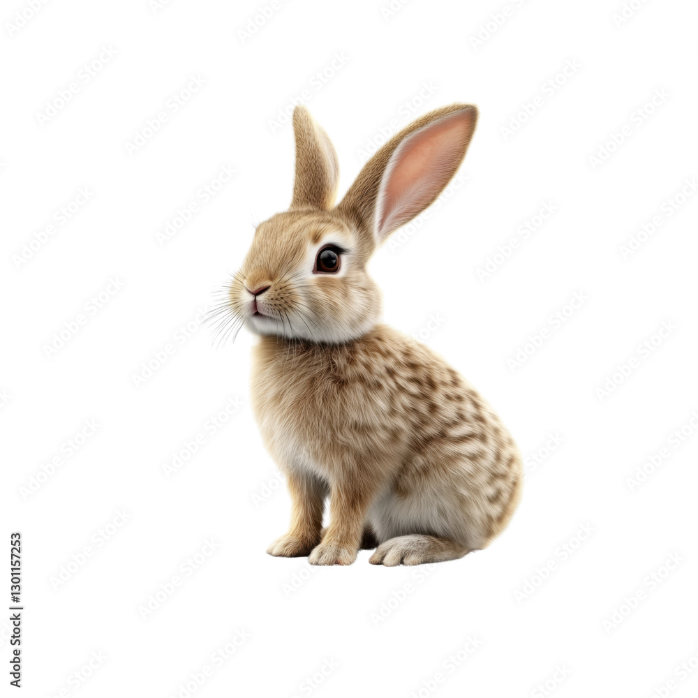 A delightful rabbit with soft fur and big ears sits calmly, its adorable expression captivating on a transparent background A delightful rabbit with soft fur and big ears sits calmly, its adorable expression captivating on a transparent background