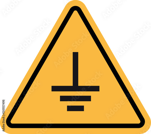 Electrical ground symbol isolated on white background . Protective earth ground symbol icon . Vector illustration