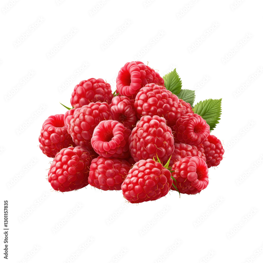 Lush, red raspberries sit closely grouped, displaying their fresh appearance and glistening surface under bright light Lush, red raspberries sit closely grouped, displaying their fresh appearance and glistening surface under bright light