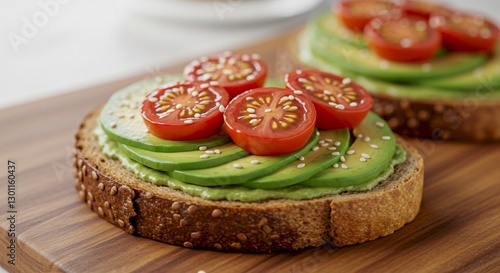 Delicious Avocado Toast with Tomatoes Sesame Seeds