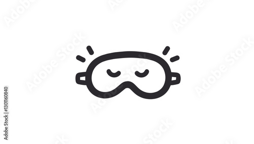 Sleep mask icon with closed eyes and peaceful expression