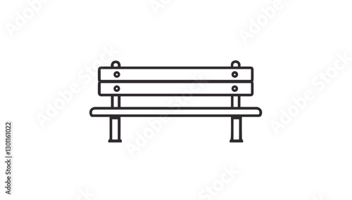 Simple wooden bench on white background