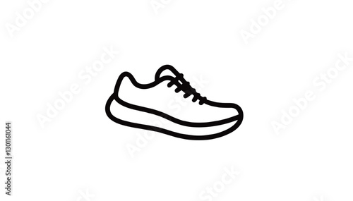 Black outline of a sneaker shoe on a white background
