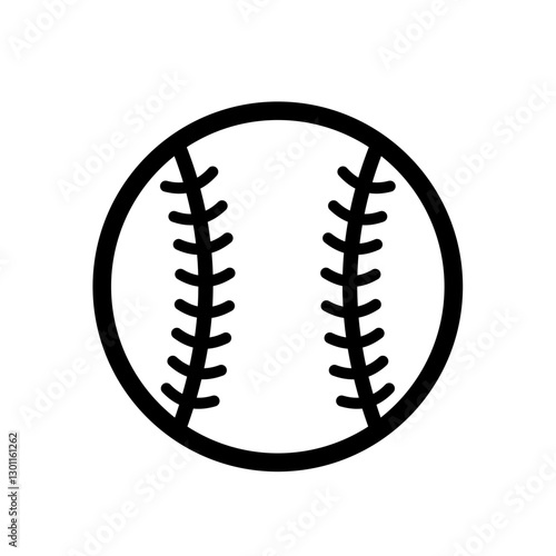 Baseball ball Silhouette featuring thinner stitching.