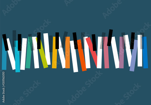 Piano vector ilustration. Concept modern music, piano concert, party, jazz session