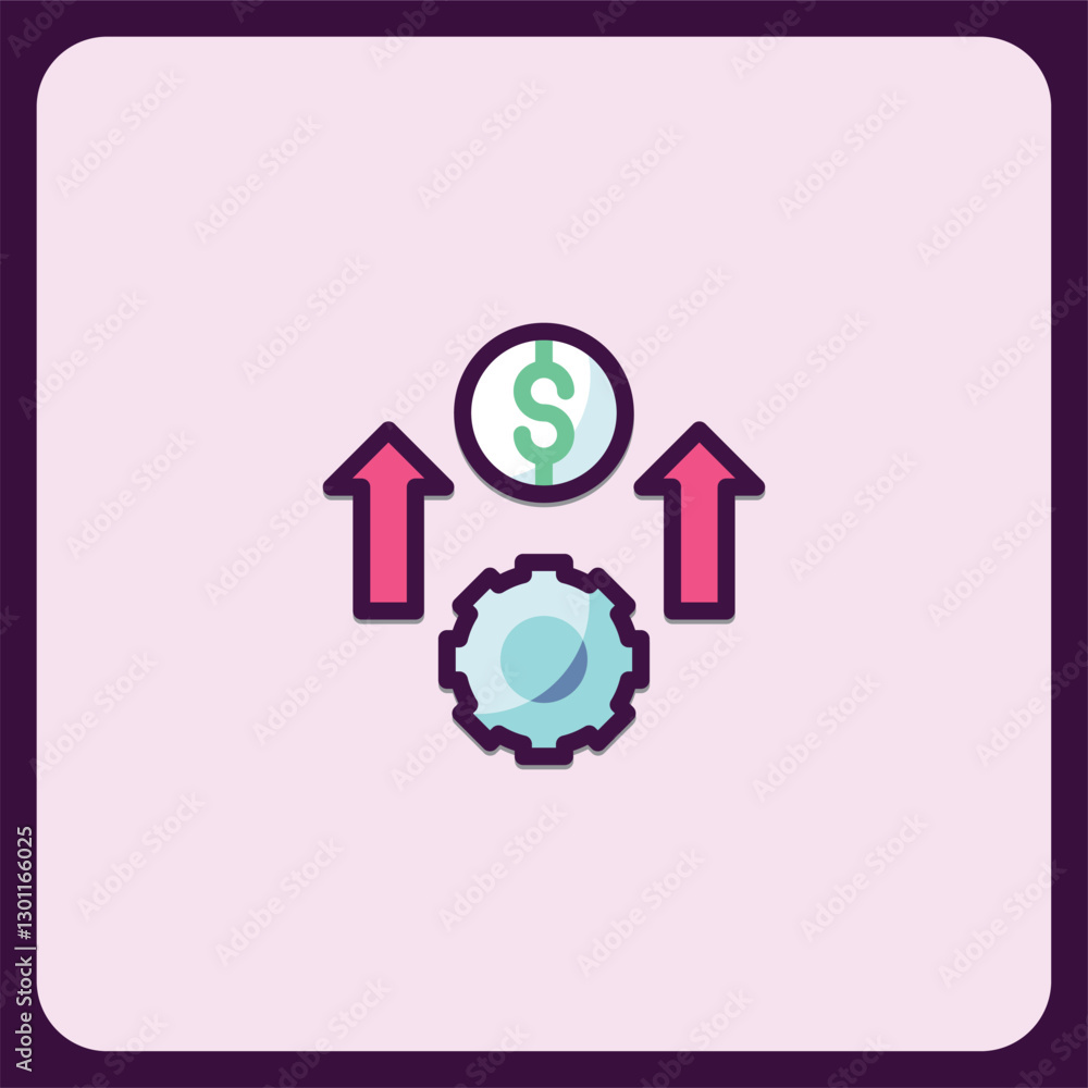 Increasing Profits and Financial Growth Business Icon Increasing Profits and Financial Growth Business Icon