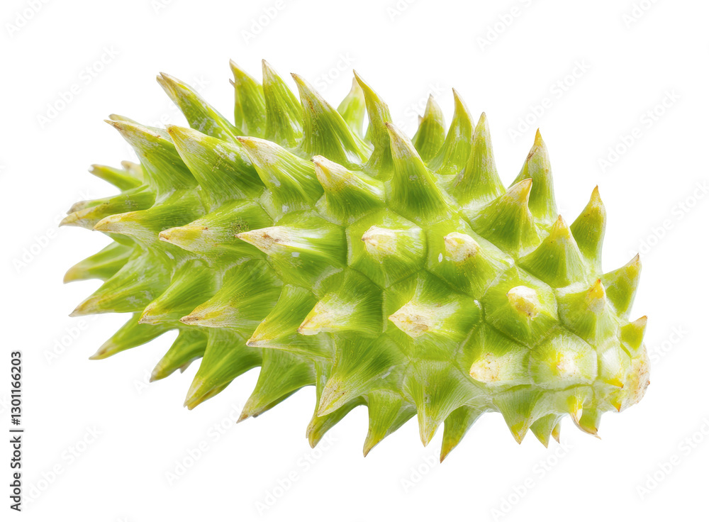 Unique green pine cone with spiky texture showcasing natural beauty and curious form found in woodland areas, cut out