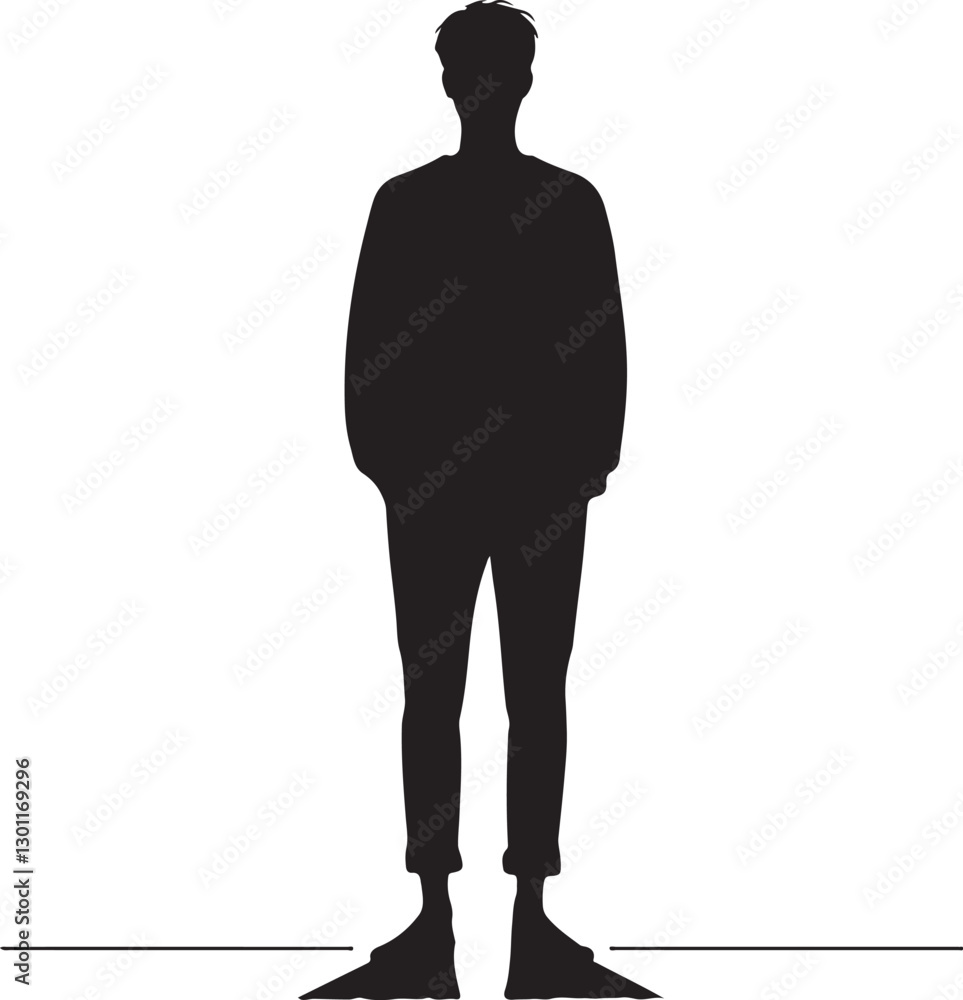 Standing with hands in pocket vector Illustration Standing with hands in pocket vector Illustration