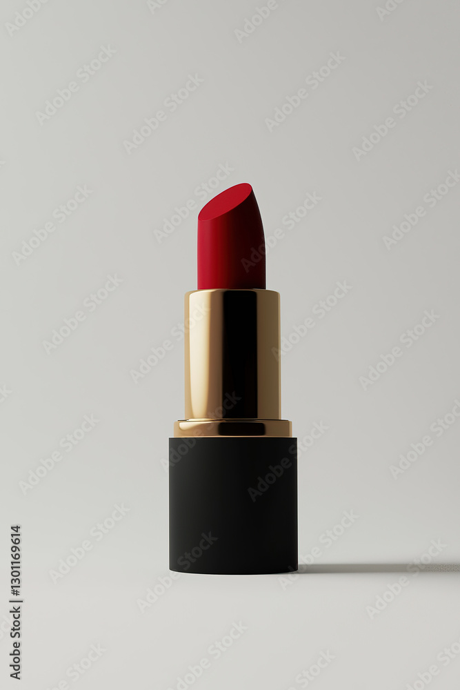 A red lipstick on a white background A red lipstick on a white background