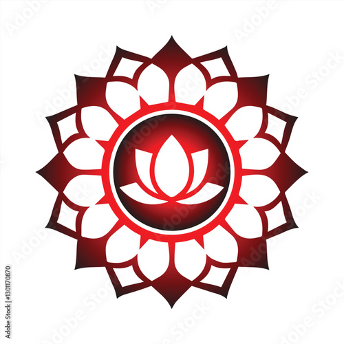 
This image showcases a beautifully intricate geometric mandala design with a striking gradient of warm colour, transitioning from golden yellow to deep red. The symmetrical floral-inspired pattern ex