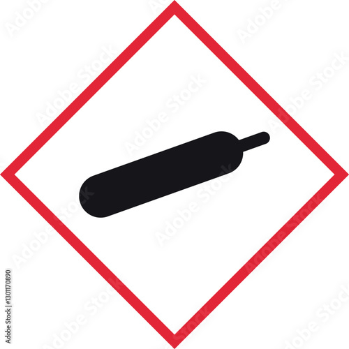 Gas cylinder hazard sign isolated on white background . Gases stored under pressure in gas cylinder icon . Vector illustration