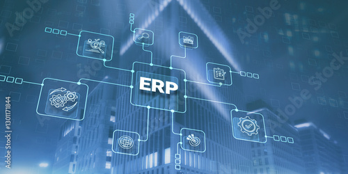 Enterprise Resource Planning ERP Management Business Technology Concept