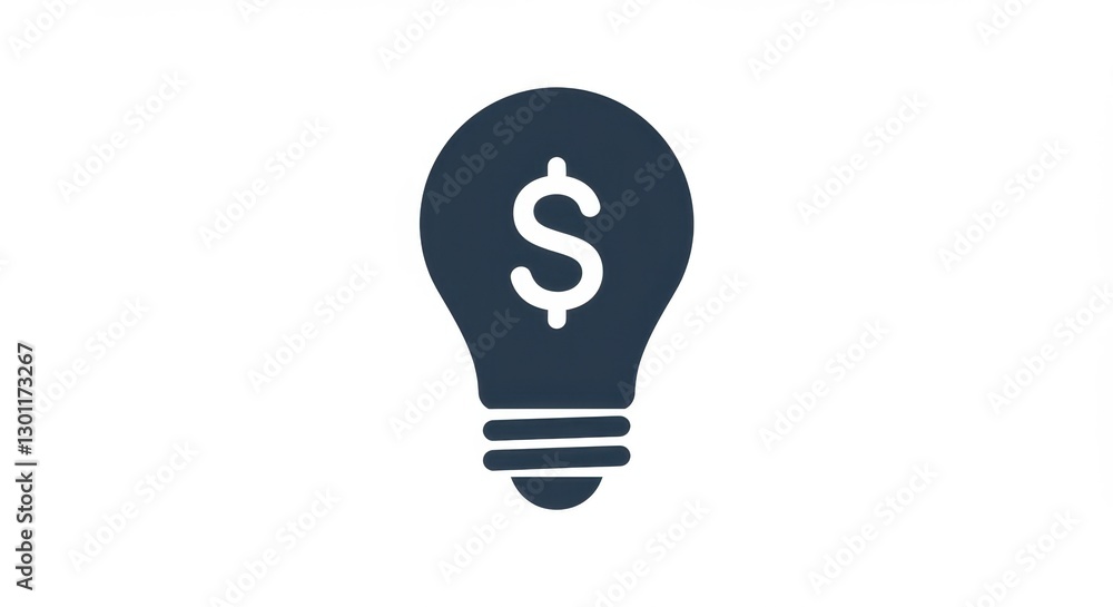 Light Bulb with Dollar Sign - Simple Depiction Light Bulb with Dollar Sign - Simple Depiction