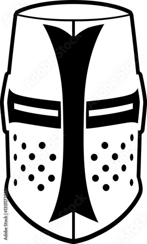 Knights Templar helmet Detailed silhouette 2
