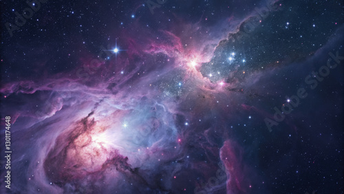 Wallpaper Mural stunning cosmic scene featuring vibrant nebulae and distant stars, showcasing beauty of universe Torontodigital.ca