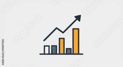 Free Download Minimalist Icon of Financial Growth with Upward Arrows and Bar Graph - GFXLoad