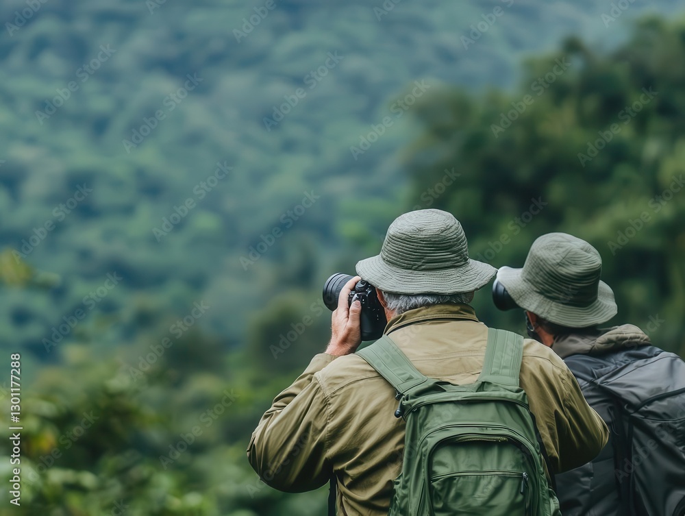 Wildlife photographers capturing images of rare species in a protected reserve, ecotourism and biodiversity appreciation, raw, detailed life Wildlife photographers capturing images of rare species in a protected reserve, ecotourism and biodiversity appreciation, raw, detailed life