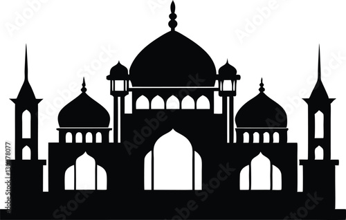 Islamic mosque icon vector on white background