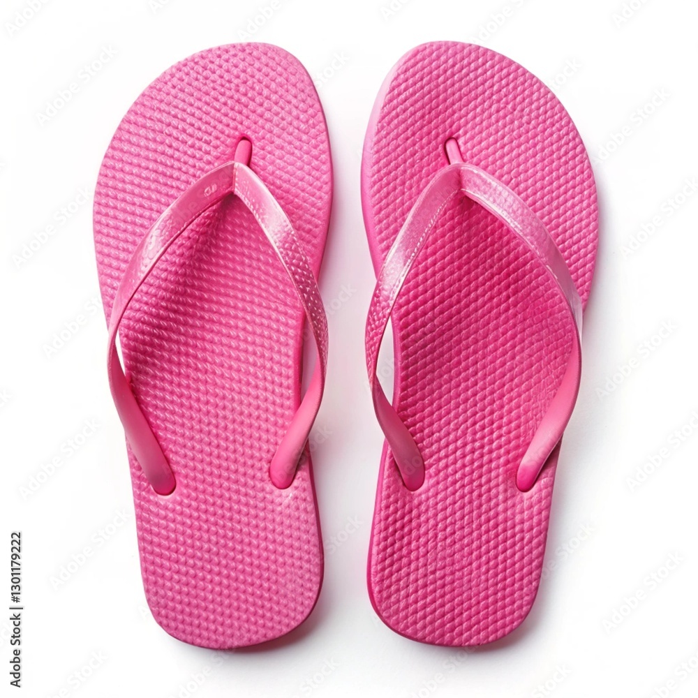 Summer Beach pink Flip-flop Vacation isolated on white background Summer Beach pink Flip-flop Vacation isolated on white background