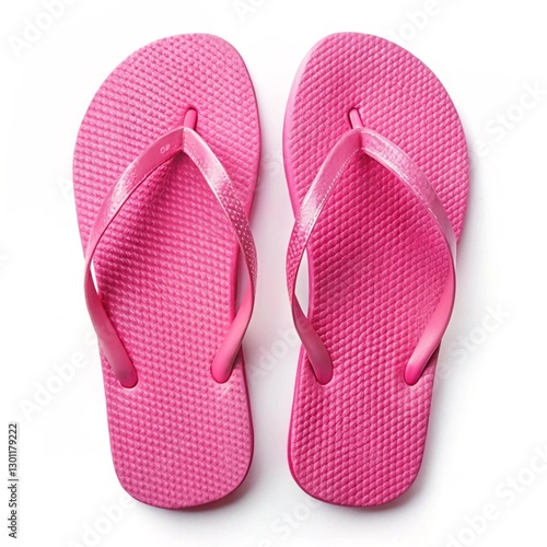 Summer Beach pink Flip-flop Vacation isolated on white background