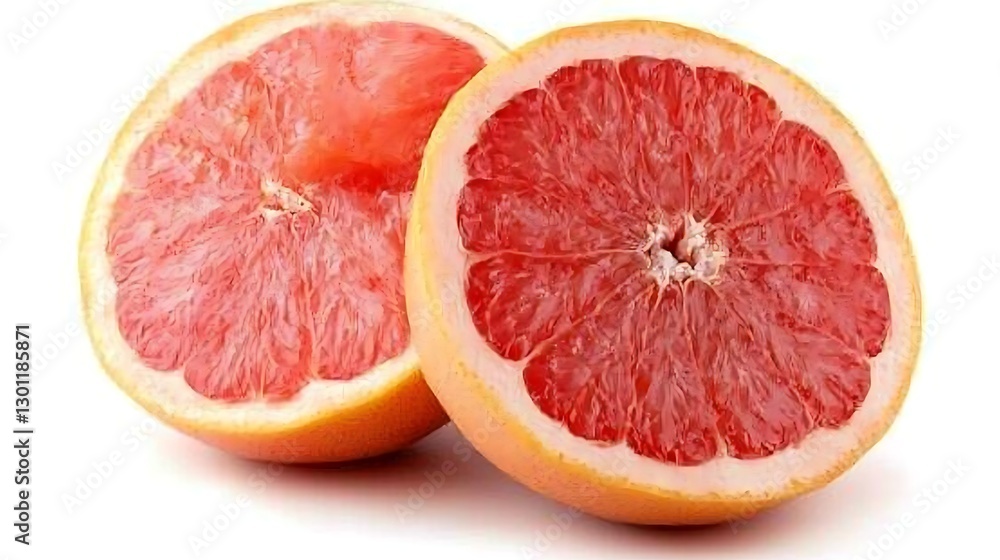 Grapefruit halves on white Grapefruit halves on white
