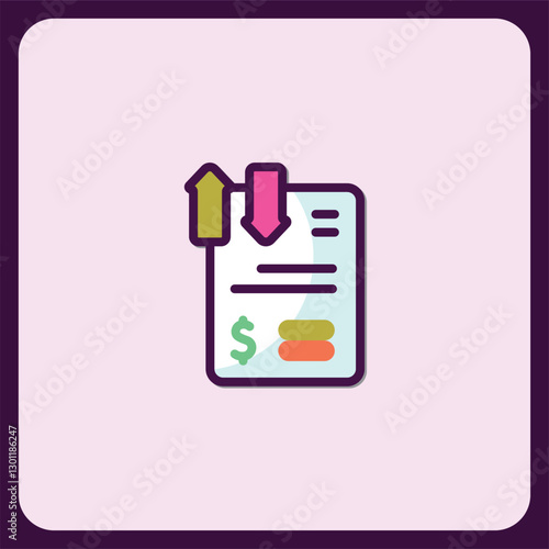 Financial Document Upload and Download Icon