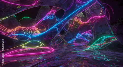 abstract background with glowing lines