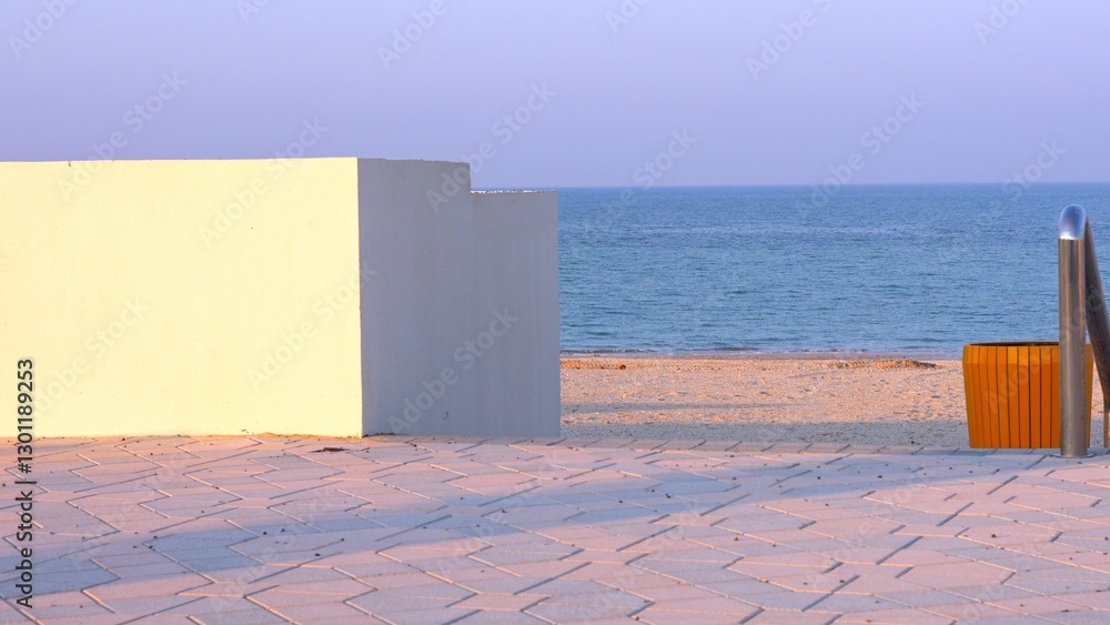 Obraz premium Ocean breeze flows through beachfront spaces, travel blending with contemporary coastal design. Oceanfront architecture offers luxurious beachfront retreats for memorable travel moments.