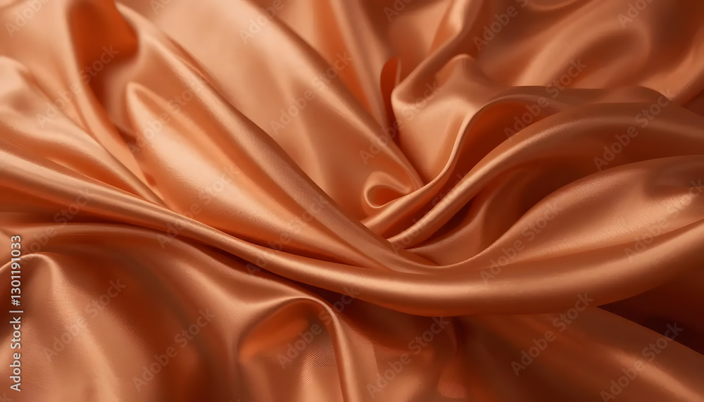 Luxurious Peach Satin Fabric Draped Elegantly, Showcasing Its Smooth, Soft Texture And Subtle Sheen Under Soft Lighting Luxurious Peach Satin Fabric Draped Elegantly, Showcasing Its Smooth, Soft Texture And Subtle Sheen Under Soft Lighting