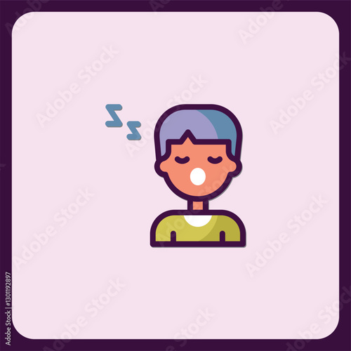 Cute Cartoon Boy Sleeping Icon Illustration Design